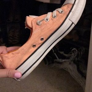 Orange slip on Converse size 9
